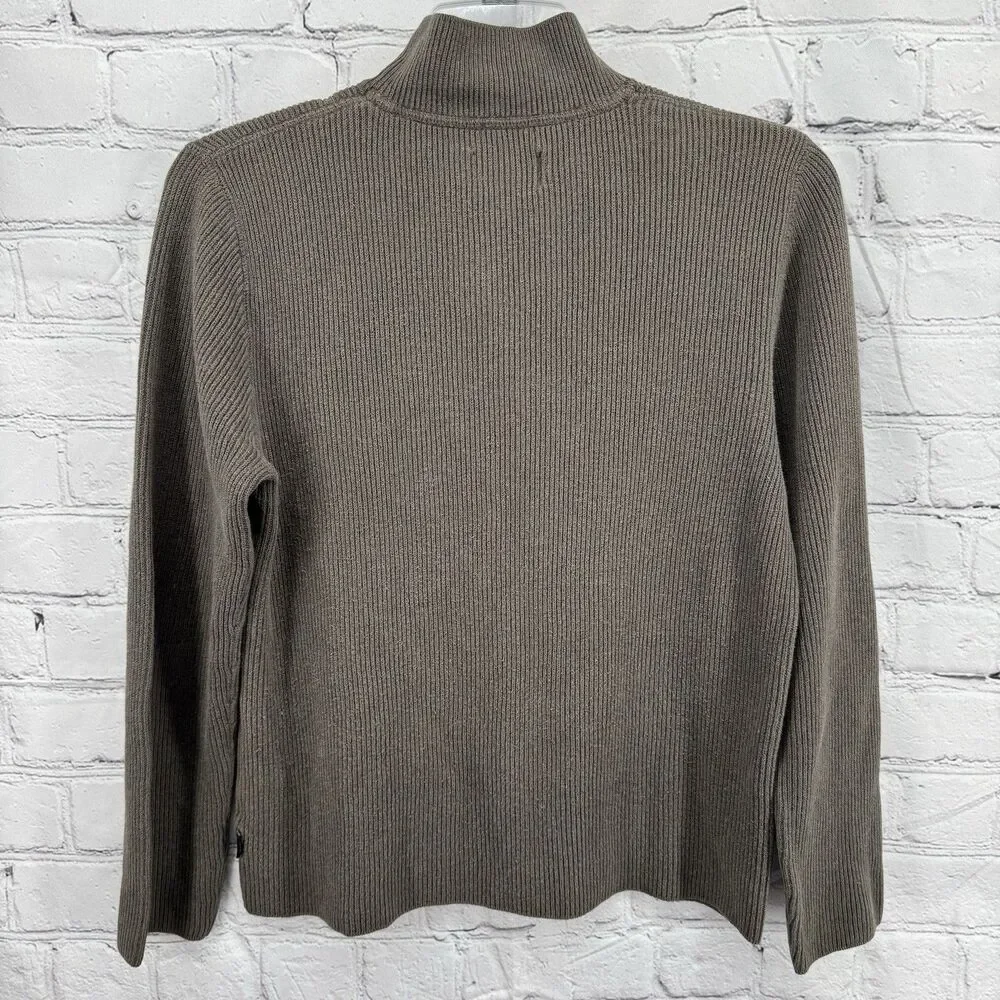 American Eagle Outfitters Sweater Men’s L Brown 1/4 Zip Stretch Slim Fit Cotton